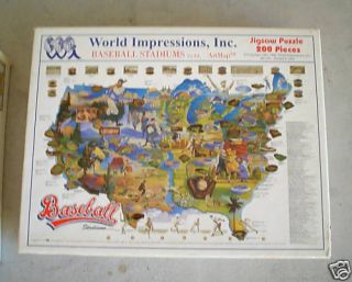 RARE 1995 Baseball Stadiums Artmap Jigsaw Puzzle