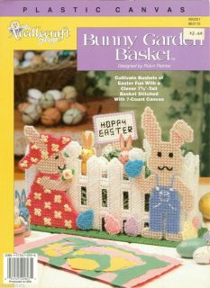 Bunny Garden Easter Basket Plastic Canvas Pattern Color Charts