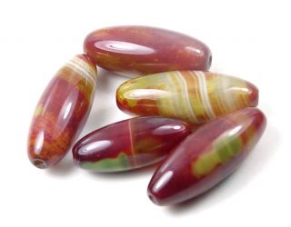 rainbow carnelian agate barrel pendant beads