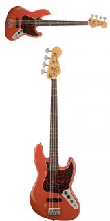 The Fender Road Worn 60s Jazz Bass® Guitar Fiesta Red & Gig Bag