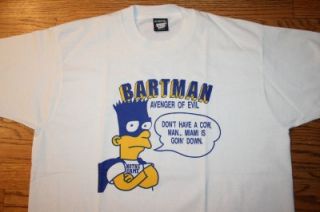 Vtg Notre Dame Bartman Simpson Top 10 Reasons to Hate Miami T Shirt 