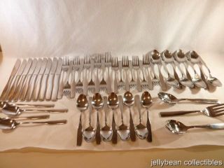 50 pc REED BARTON Stainless Steel Flatware Set Heritage Mint