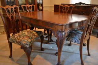 Antique Batesville Victorian Flame Mahogany Dining Table,4 