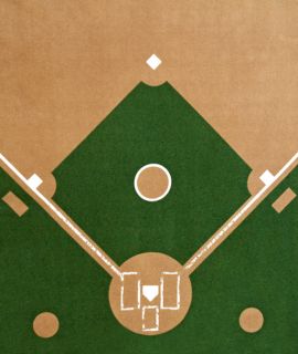 Sports Life Baseball Diamond Field Base Player PANEL Novelty Quilt 