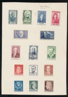 No 28739   TOPICAL   WRITERS   LOT OF STAMPS   ON A PAGE