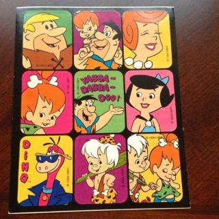    Vintage 80s 1994 Stickers PeBbles Bam Bam Dino Wilma Hanna Barbera