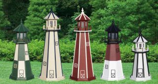 Foot Poly Lumber Outdoor Lighthouse w Rotating Light