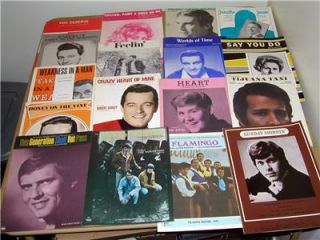 Offered is a 100 + piece 1960s vocalists hits & stars lot of sheet 