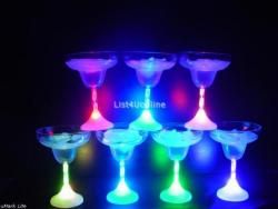Light Up LED Flashing Margarita Glass Barware Glasses