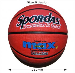   Size 5 Grippy Spordas Max Basketball Ball Choice of Colours