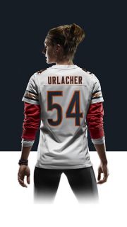   Brian Urlacher Womens Football Away Game Jersey 477491_103_B_BODY