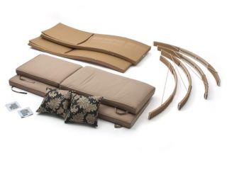 RST Outdoor Arc Lounger with Mattress and Bolster Pillow   Set of 2