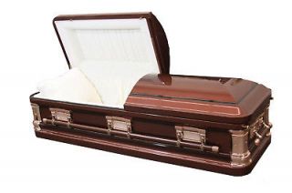 new funeral casket 18 gauge redwood steel 