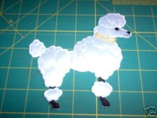poodle applique 50 s skirt fabric craft white xl 8