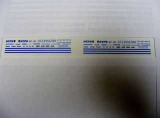 NYPD Police Car 1/64 Waterslide Decal Sheet Set New 1/64 2 for 1
