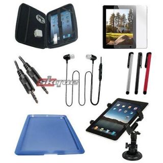 items Accessory Blue Silicone Skin case+Car Mount For Apple New Ipad 