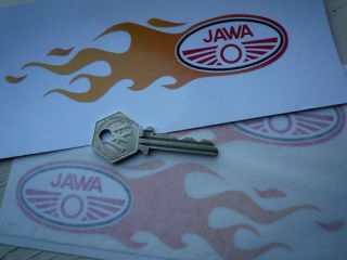 jawa flames handed pair speedway motorcycle sticker 