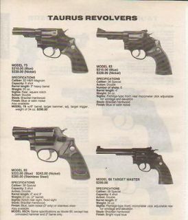 1992 taurus ad model 73 83 85 86 revolver time