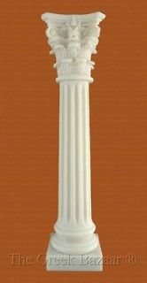 Corinthian Column Alabaster Marble Ancient Greek Statue Fluted Style 