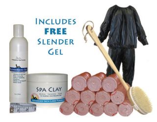 Spa Clay Body Wrap Kit w/ Free Cellulite Gel   lose inches weight 