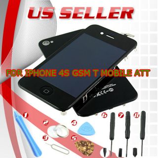 For Iphone 4S GSM T mobile ATT LCD digitizer rear cover home butten 