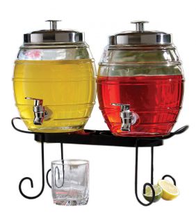 Style Setter Pub Glass Beverage Dispenser Set with Stand New