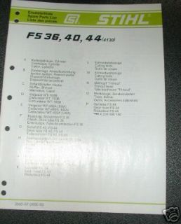 fs 36 40 44 stihl trimmer parts manual new time