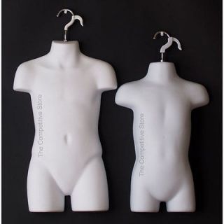 Toddler & Child White Mannequin Forms Set For Boys & Girls Clothes 