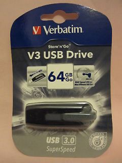 Verbatim V3 USB 3.0 Memory Flash Pen Drive 64GB 64G 64 G GB (Grey 