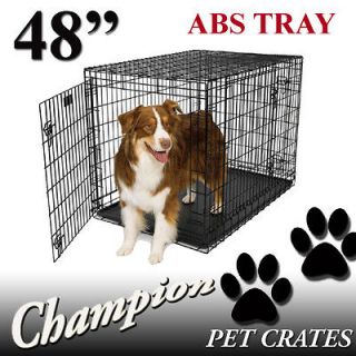 48 2 DOOR PREMIUM ABS FOLDABLE DOG CAGE PET CRATE   PP D48 ABS
