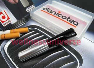 Denicotea Short with Ejector, Silver Black Cigarette Holder with 10 