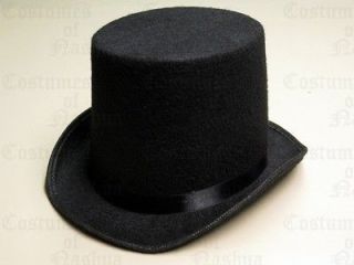 Black Tall Felt Gentlemens Top Hat Slash Adult Costume Dickens 