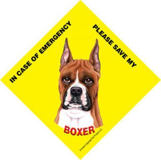 save my boxer dog car window sign emergency rescue time