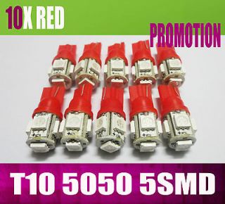 10X T10 5050 194 168 5 SMD LED Car Light Bulb Red Discount #S2