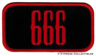    ON PATCH NEW EMBROIDERED DEVIL SATANIC EVIL NAMETAG red NUMBER BEAST
