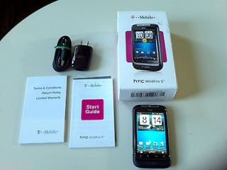 HTC Wildfire S   Black (T Mobile) Excellent Condition   Original Box 