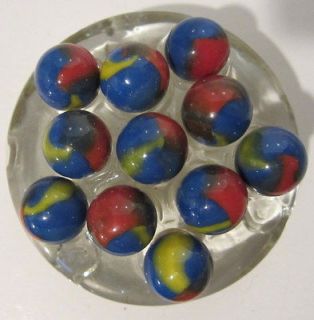 Newly listed MARBLE KING BLUE, YELLOW, & RED SUPERMAN MARBLES
