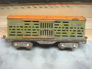 LIONEL STANDARD GAUGE 513 EARLY OLIVE STOCK CAR PROJECT #3037