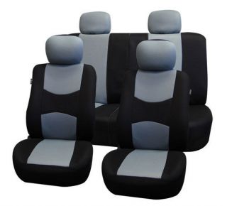   Car Seat Covers Full Set 40/,60 50/50, 60/40 Split Rear Gray & Black