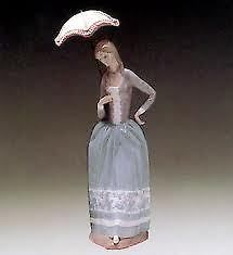 Vintage Retired Lladro Woman w/Umbrella #. 4805 Lady Porcelain 