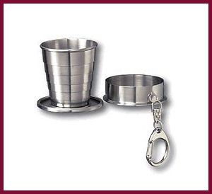 collapsible cup stainless steel shot glass key chain time left