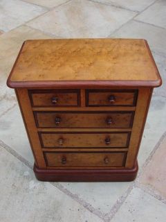 SUPERB APPRENTICE PIECE MINIATURE CHEST OF DRAWERS IN BIRDS EYE MAPLE 