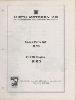 hirth snowmobile engine parts manual el 23 81r 2 time