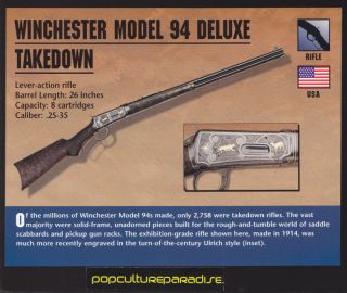 winchester model 94 deluxe takedown rifle gun spec card from