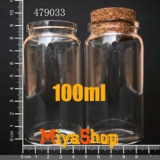500pcs clear glass bottle vial cork 100ml 479033 more
