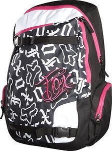 Fox Racing Girls Womens Born Free Backpack School Bag Napsack Black 