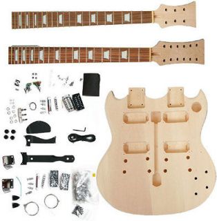 NEW QAULITY DOUBLE NECK SG ELECTRIC GUITAR BUILDER KIT BUILD IT YOUR 