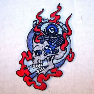 12 bike engine skull patches p385 biker clothes patch time