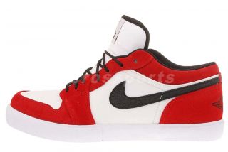   Jordan Retro V.1 White Black Red Chicags Bulls Casual Shoes 481177 101