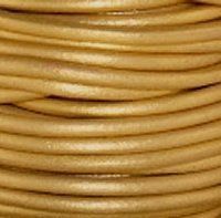 5meters (16) 1.5mm GOLD METALLIC leather round cord quality LEAD 